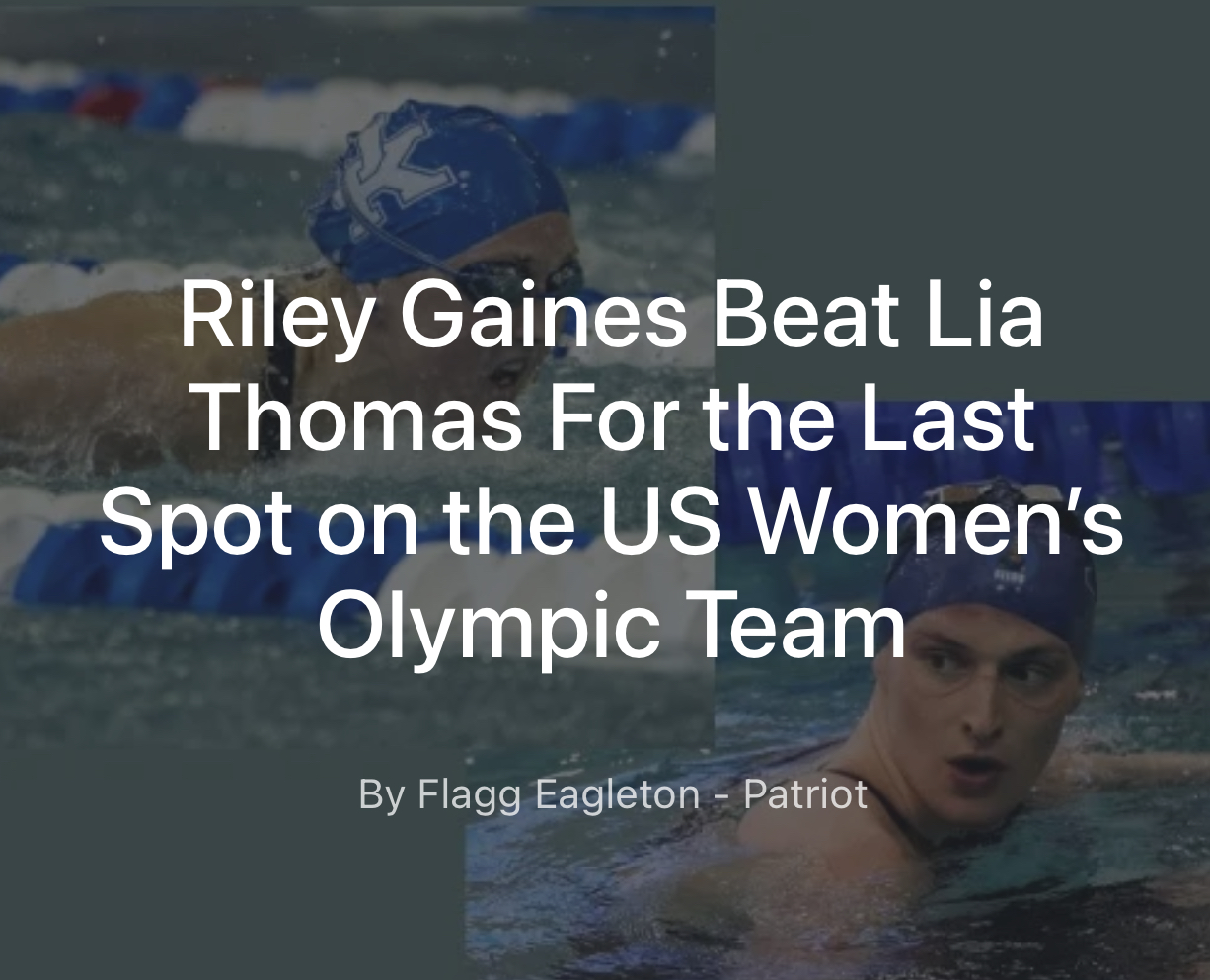 Riley Gaines Beat Lia Thomas For the Last Spot on the US Women’s